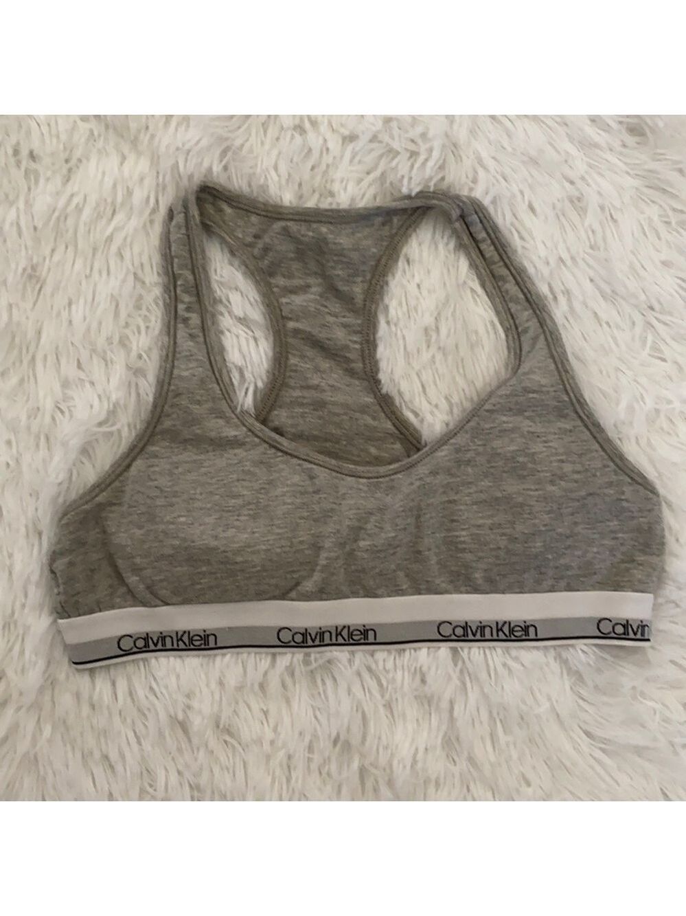 Calvin Klein gray racerback training bra
